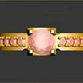 Stunning Gold Ring Featuring Central Red Gemstone And Accent Red Stones