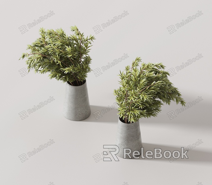 green plant potted plant model