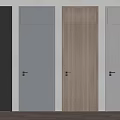 Modern Hinged Doors With Black Gray Wood And White Colors For Home Interior Design