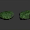 Two Green Natural Rough Stone Specimens With Textured Surface And Irregular Shape