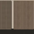 Minimalist Wooden Wardrobe Featuring Grid Pattern Doors And Smooth Panel Design