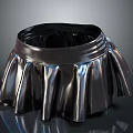 Modern Metal Household Bowl With Pleated Design And Shiny Surface