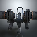 Black And Orange Mechanical Fitness Equipment With Metal Frame And Weight Plates