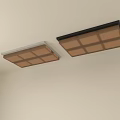 Modern Ceiling Lights With Black White Frames And Grid Panels Installed On Ceiling 3d model