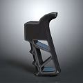 Modern Weapon Grip Component Featuring Carbon Fiber Material And Geometric Design 3d model