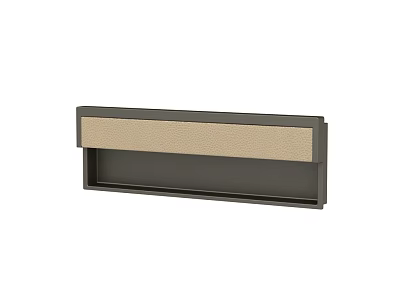 Modern Sleek Cabinet Handle With Dark Frame And Beige Textured Panel 3d model