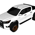 White Modern Double Cab Pickup Truck Exterior With Off Road Black Wheels