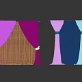 Elegant Brown and Beige Velvet Pleated Double Layer Curtains with Tiebacks for Window Indoor Decor