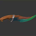 Tactical Weapon Knife With Orange Handle And Green Blade Design Featuring Vibrant Colors