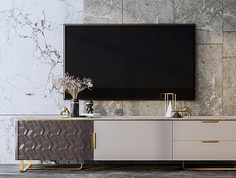 Light Luxury TV Cabinet 3d model