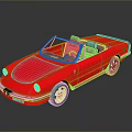 Vintage Red ALFA Convertible Car With Light Gray Interior And Silver Wheels