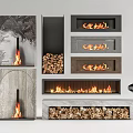 Modern Fireplace Designs With Burning Flames Marble Surfaces And Wood Logs