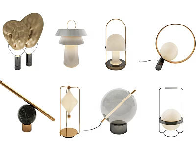 Modern Decorative Lamp Collection With Various Shapes And Premium Materials 3d model