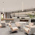 Quiet Wind Cafe Sweet Shop Leisure Area Card Area Card Block Combination Bar 3d model