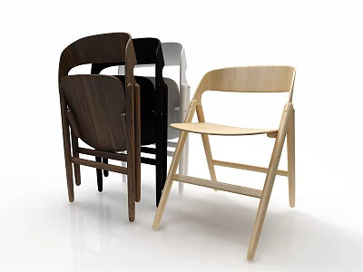 Wooden Leisure Chairs with Modern Simple Design and Three Different Colors 3d model