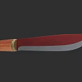 Handcrafted Tactical Knife With Wooden Handle Red Blade And Silver Edge