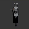 Futuristic Sci Fi Weapon With Advanced Mechanical Structure Black Yellow Silver Glowing Circular Detail