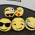Emoji Plush Toys with Various Expressions Winking Heart Eyes Sunglasses Smiling Laughing Faces