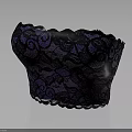 Elegant Women’s Black And Purple Lace Corset With Intricate Floral Patterns Design