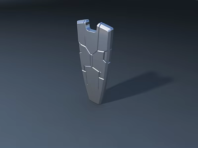 Industrial Equipment Metal Part With Silver Colored Geometric Cut Texture 3d model