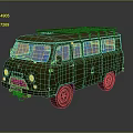 Vintage Green Bus With Roof Rack And Classic Retro Exterior Design