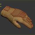 Brown Fabric Work Glove With Textured Palm For Durable Practical Use 3d model