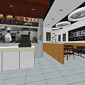 Cheese House Modern Restaurant Interior With Graffiti Art Dining Tables And Service Counter