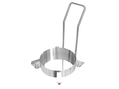 Stainless Steel Ring Shaped Equipment With Handle And Fixed Base Clamps 3d model