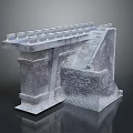 Stone Architectural Model With Brick Structure Steps And Railing Design