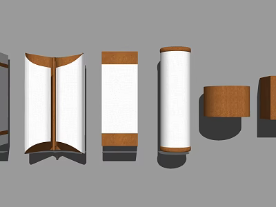 Modern Wall Lamps With Multiple Styles White Shades And Wooden Frames 3d model