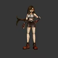 Anime Style Female Character Figure With White Top Brown Shorts Red Boots And Gloves