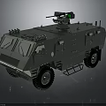 Armored Military Vehicle With Turret Mounted Weapon System And Heavy Duty Wheels