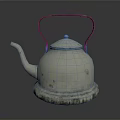 Vintage White Kettle with Metal Handle and Textured Base for Daily Household Use
