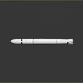 White Missile Weapon Featuring Red Markings And Sleek Aerodynamic Design Structure 3d model