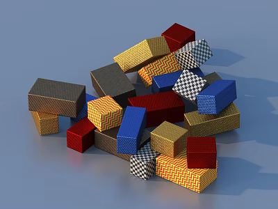 Colorful Building Blocks with Various Colors and Checkerboard Patterns for Daily Use 3d model