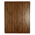 Wooden Wardrobe With Crossed Panel Design Dark Brown Finish And Sturdy Structure