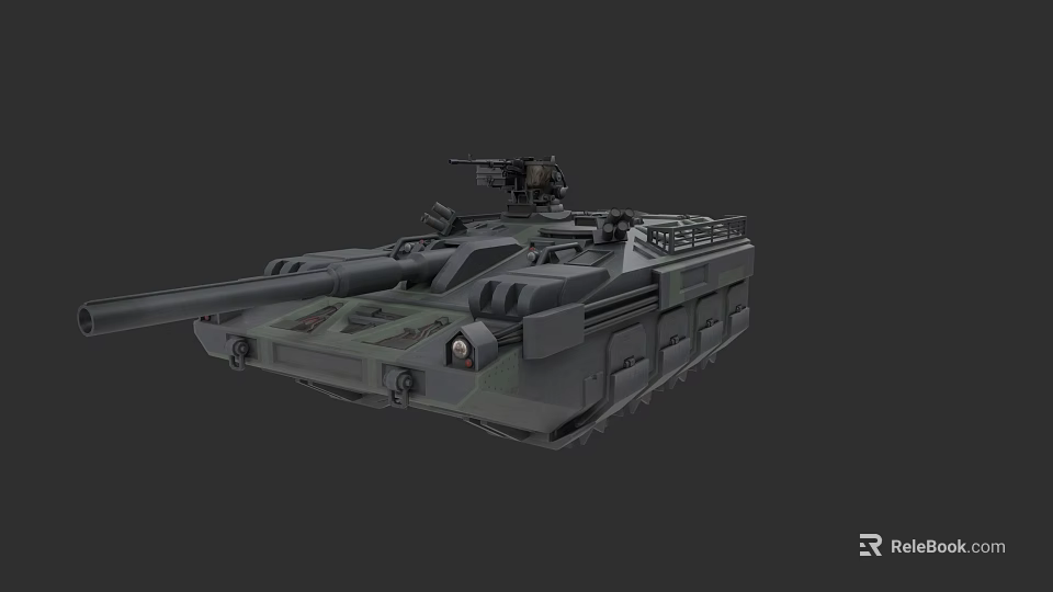 Modern Military Tank With Advanced Armored Turret And Main Cannon Design 3d model 