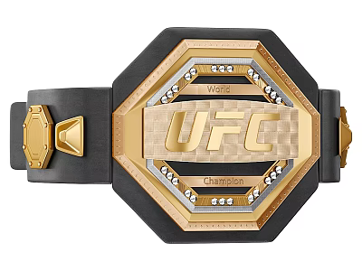 UFC World Champion Belt With Gold Black And Diamond Accents 3d model