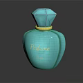 Turquoise Perfume Bottle With Gold Accent And Elegant Design For Cosmetics 3d model