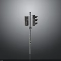 Traffic Light Structure With Signal Heads Mounted On Metal Pole 3d model