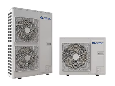 Gree Air Conditioner Outdoor Units Of Different Sizes With Fans 3d model