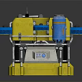 Yellow Underwater Mechanical Equipment With Metal Frame And Blue Parts