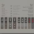 Switch Panels with Floor Indicators Area Labels Arrows Numbers for Building Navigation