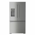 Stainless Steel Double Door Refrigerator With Water Dispenser Digital Display And Bottom Freezer Drawer