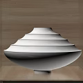 White Tiered Decorative Ornament Set Featuring Black Accent Lines For Modern Home Decor