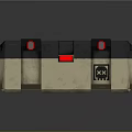 Modern Household Storage Box With Black And Beige Design Red Accents And Labels