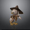 Cute Cartoon Bird Character With Cowboy Hat Glasses Vest And Yellow Feet