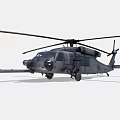 Military Helicopter With Dark Exterior Rotor Blades Fuselage And Structural Details