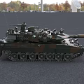 Modern Military Tank With Camouflage Paint Gun Barrel And Tracks