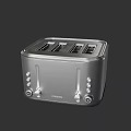 4 Slice Silver Toaster Modern Stainless Steel Kitchen Appliance With Sleek Design
